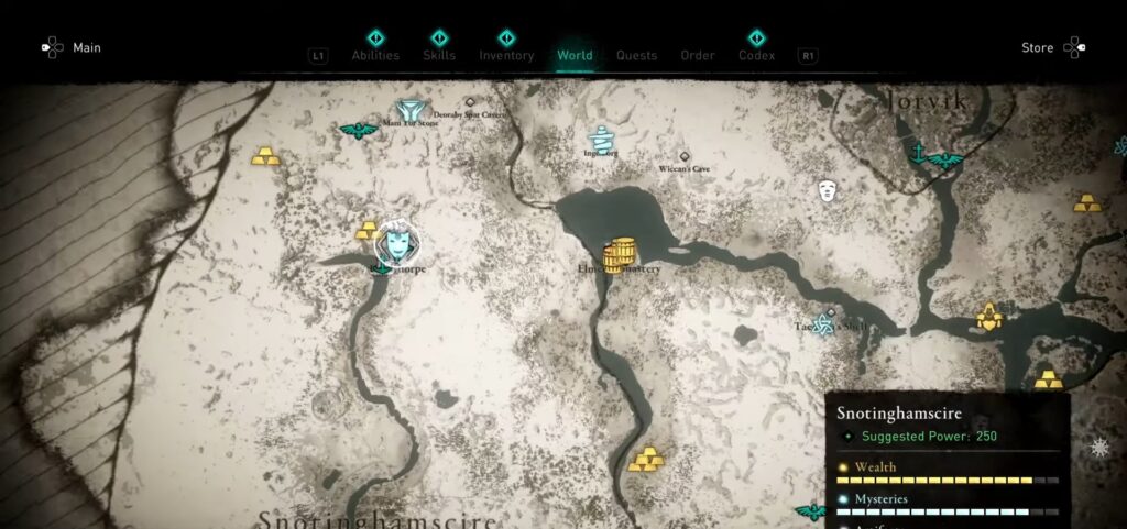 Assassin's Creed Valhalla Snotinghamscire Flyting location.