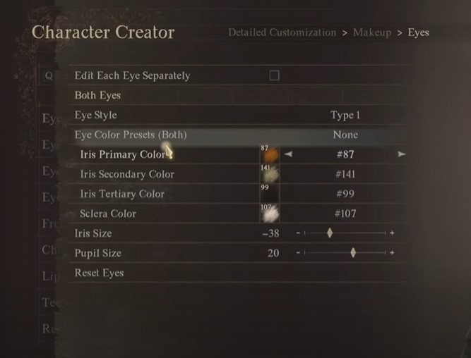 eyes makeup for Gandalf build in Dragon's Dogma 2.