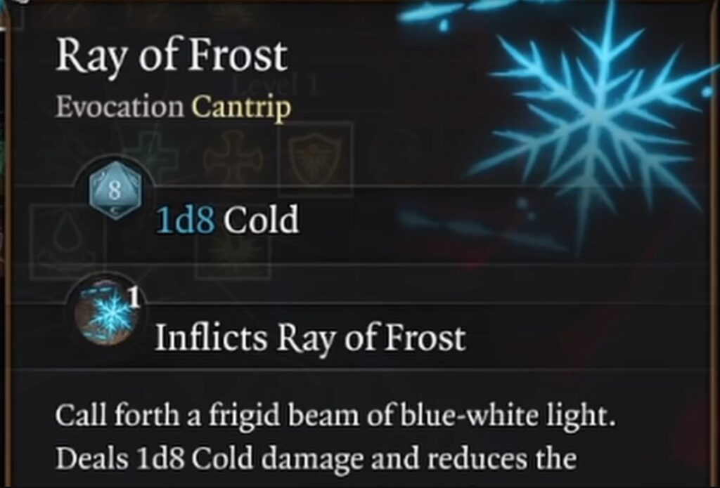 Ray of Frost best centrip in BG3