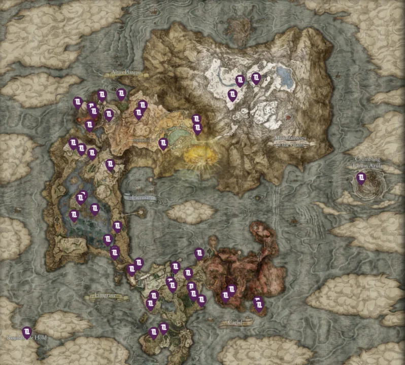 All Elden Ring cookbook locations map