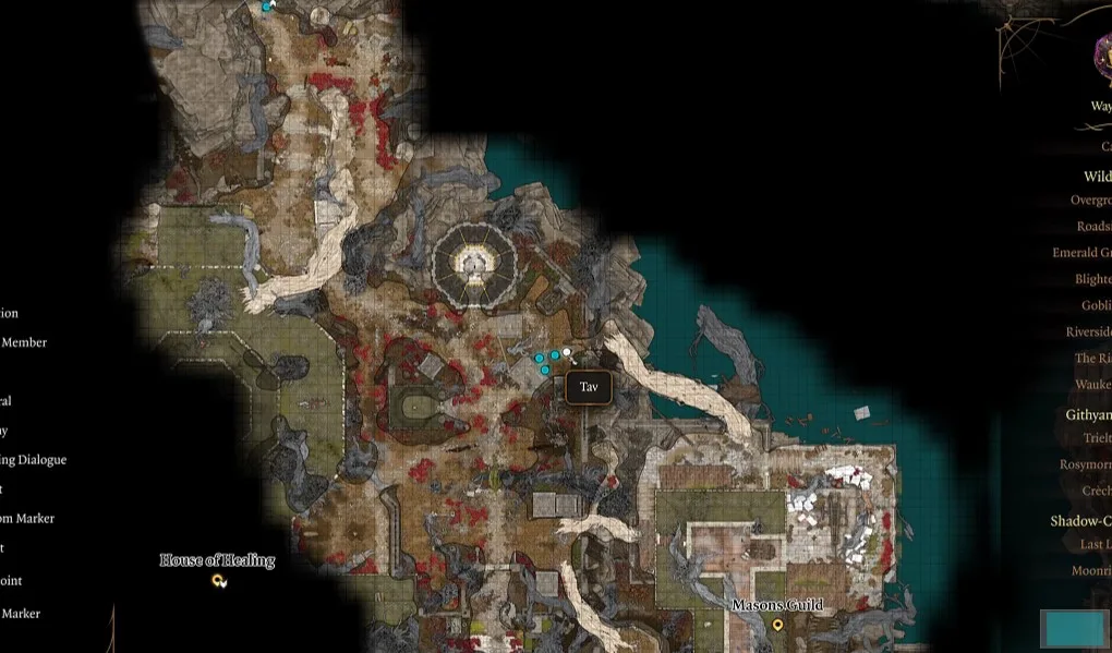 Corpse Rose locations map