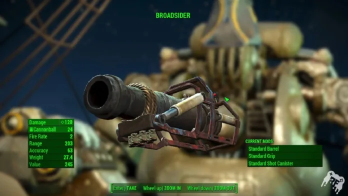 how to get broadsider in Fallout 4