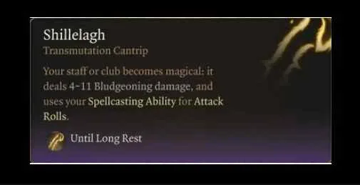 Baldur's Gate 3 Shillelagh Cantrip Spell